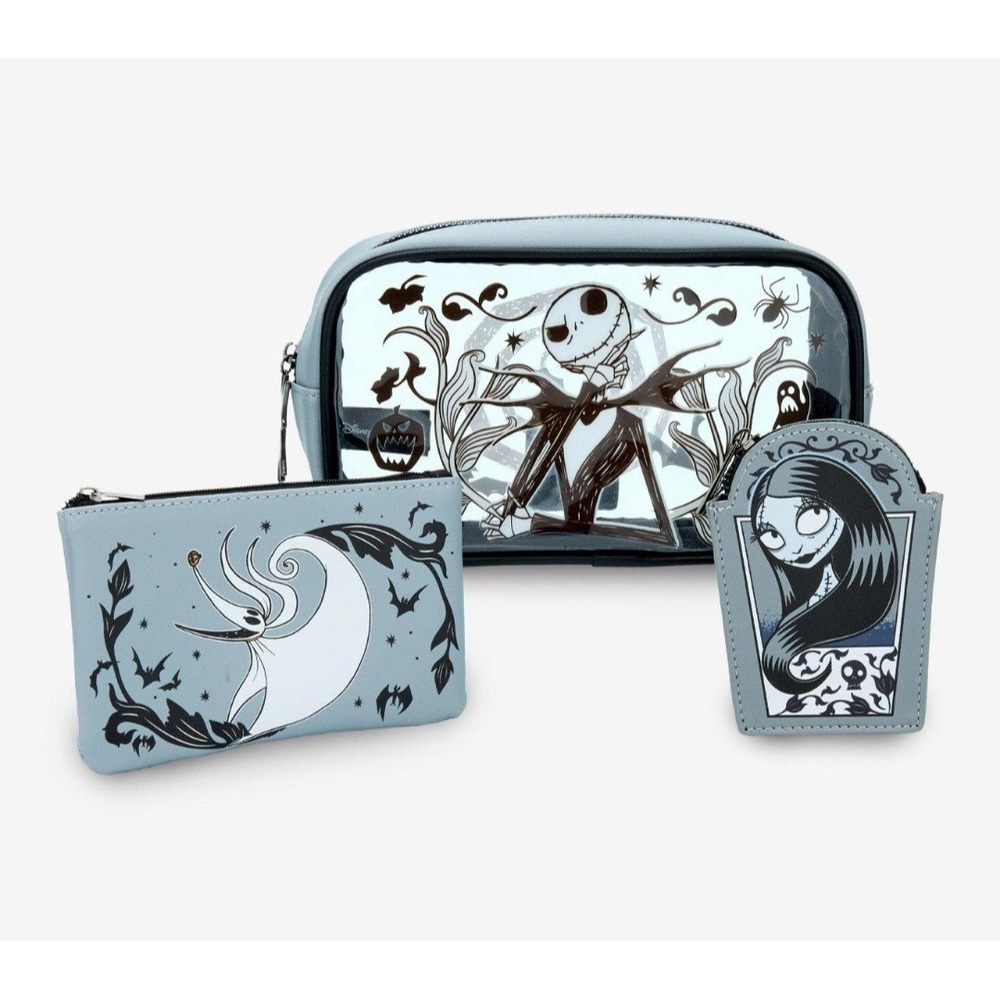 NEW! Disney The‎ Nightmare Before Christmas Tonal Characters Cosmetic Bag 3 Set